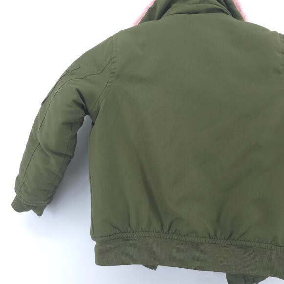 Buffalo David Bitton Toddler Girl Aviator Bomber Jacket Faux Fur Trim Collar 4T - Picture 10 of 12